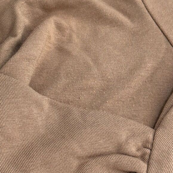 Women Korean Khaki Half Turtleneck Mermaid Maxi Dress in Beige One Size - Picture 4 of 6